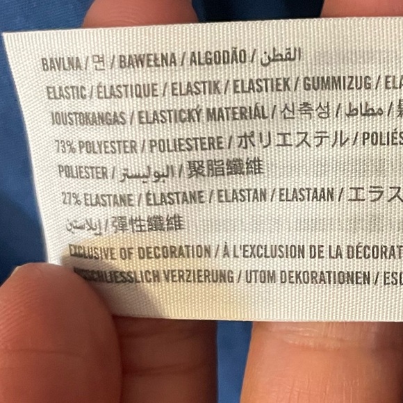 Abercrombie & Fitch Blue Puff Sleeve Babydoll Mini Dress Cottagecore Milkmaid L - Picture 6 of 7